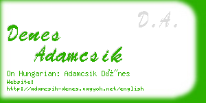 denes adamcsik business card